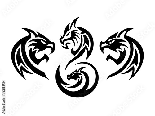Dragon Logo sat  vector desigen 
