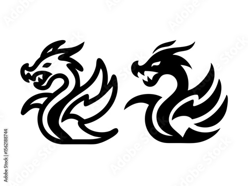 Dragon Logo sat  vector desigen 
