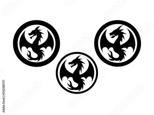 Dragon Logo sat  vector desigen 

