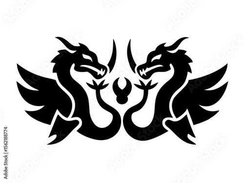 Dragon Logo sat  vector desigen 
