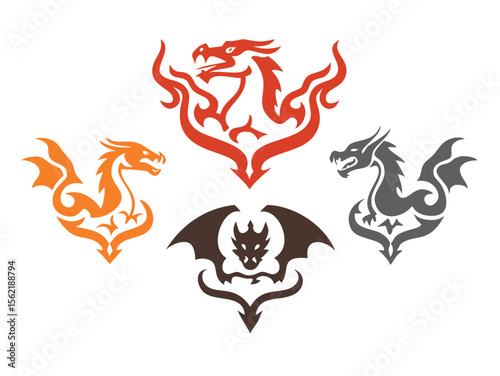 Dragon Logo sat  vector desigen 
