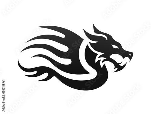 Dragon Logo sat  vector desigen 
