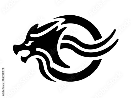 Dragon Logo sat  vector desigen 
