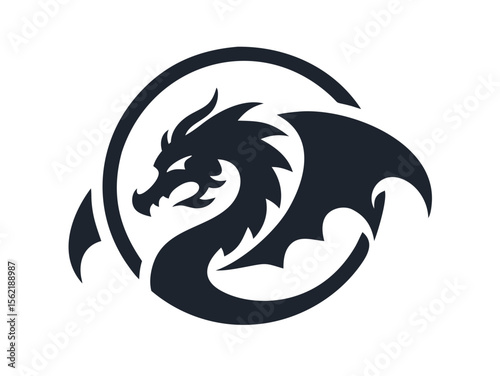 Dragon Logo sat  vector desigen 
