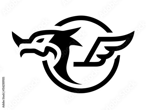 Dragon Logo sat  vector desigen 
