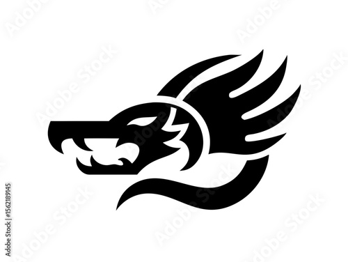 Dragon Logo sat  vector desigen 
