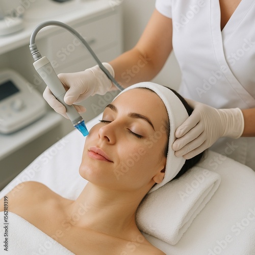 young woman receiving botox injection