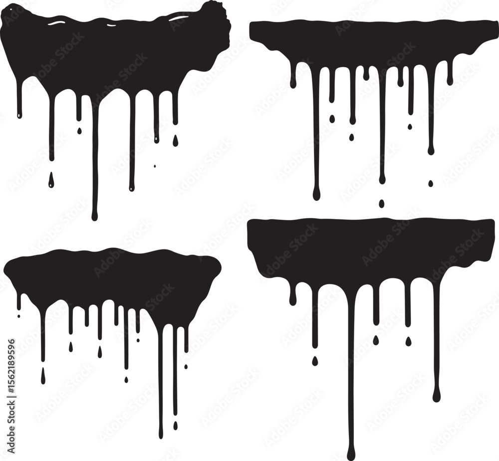 Dripping paint splash silhouette vector illustration