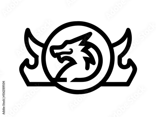Dragon Logo sat  vector desigen 
