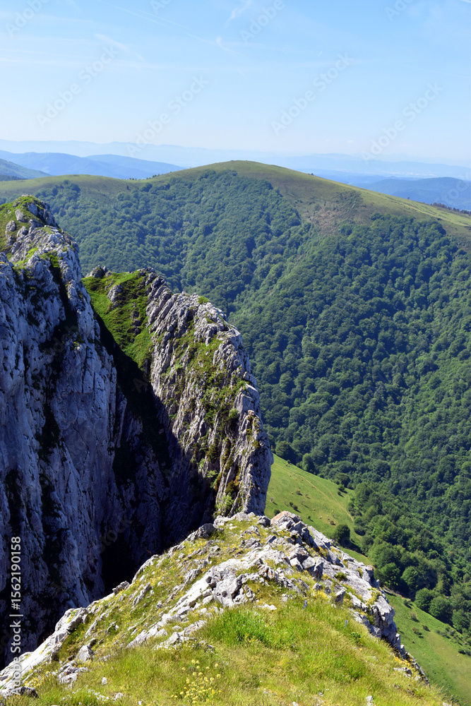 Naklejka premium Saibigain mountain in Urkiola Natural Park. The Basque Country