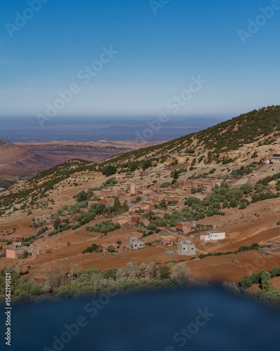 Traditional Berber Village on the Slopes of the High Atlas Mountains in Morocco