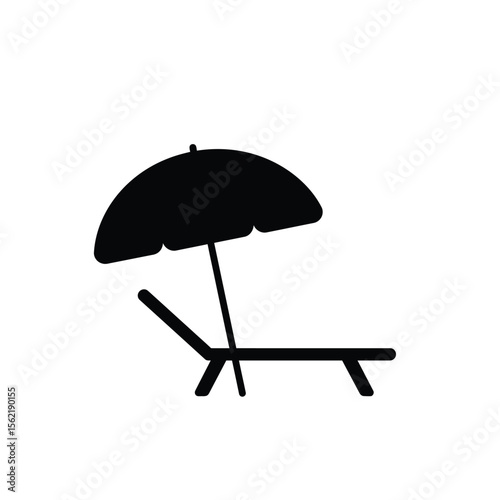 Black umbrella isolated on white, perfect for rain, sun, or beach protection, a versatile accessory for any season