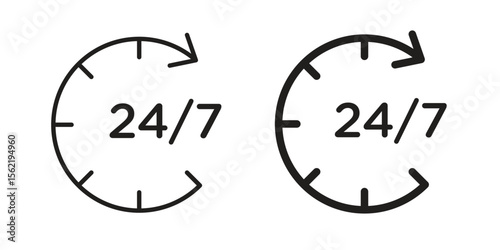 24 7 icon. modern vector symbols set
