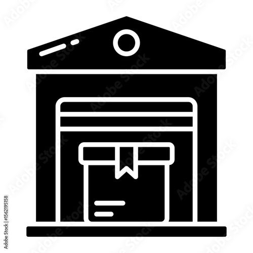 solid design icon of warehouse