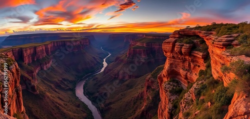 Blyde River Canyon, Three Rondavels, God's Window sunset panorama Mpumalanga, South Africa,  view,  tourism