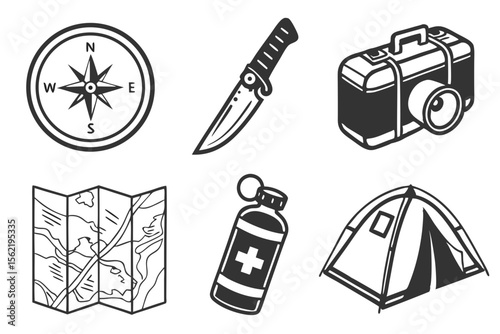 travel icons set