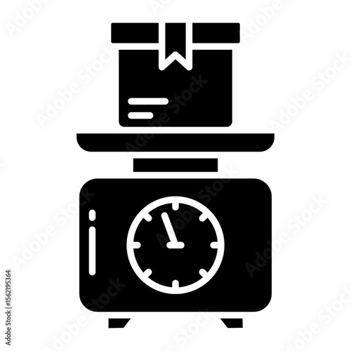Conceptual solid design icon of logistic weighing