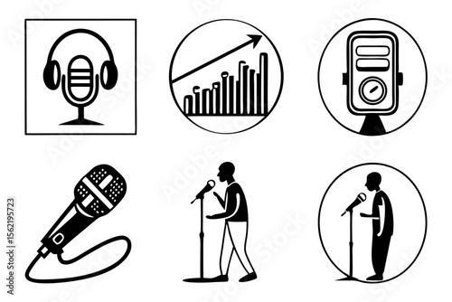 set of microphone icons