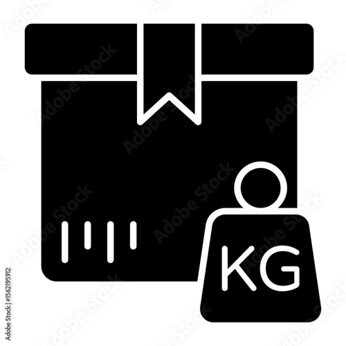 Conceptual solid design icon of parcel weighing