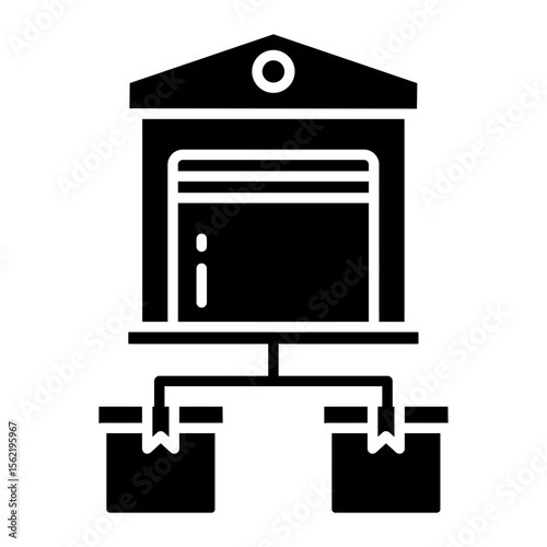 solid design icon of warehouse