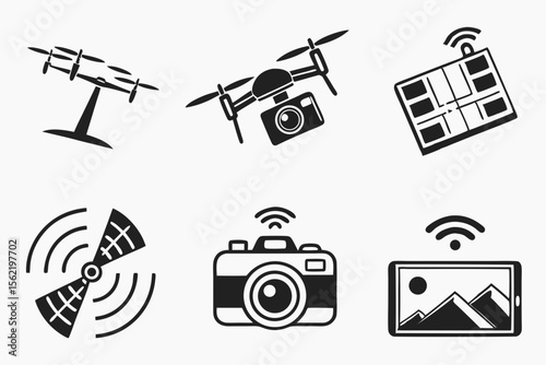 camera icons set