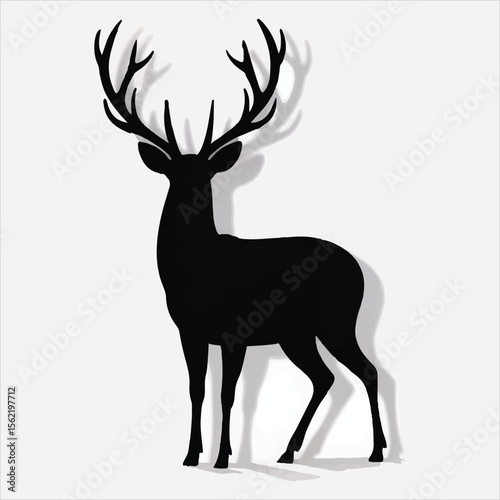 A nice black silhouette deer vector image