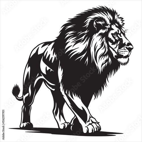 A roaring angry lion vector image