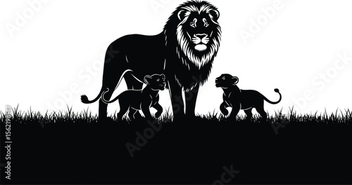 A roaring angry lion vector image
