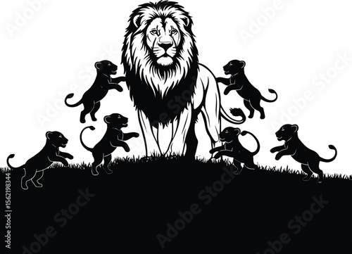 A roaring angry lion vector image
