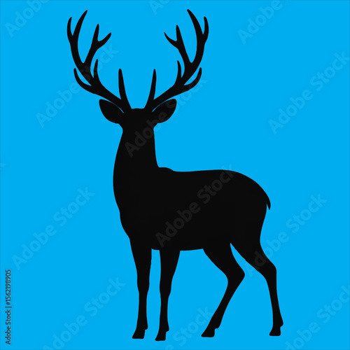 A nice black silhouette deer vector image