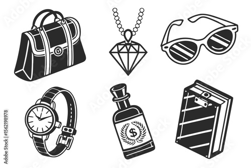 set of fashion accessories