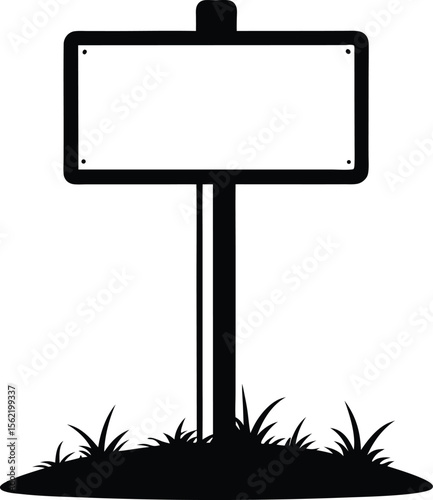 Wooden sign colouring book pages for children and adults Wood signboard vector silhouette