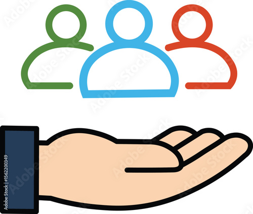 An inclusive workplace. Employee’s Protection Filled Outline icon