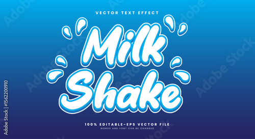 Milk Shake 3d editable text effect Template Suitable for fresh milk theme