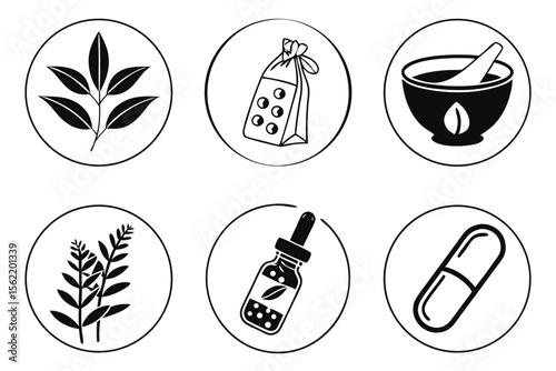 set of icons of food