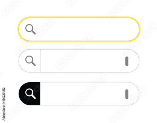 Sleek Search Bar UI Kit  Three Modern Search Box Designs for Websites and Applications