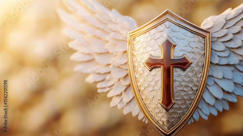 Divine Shield of Faith with Angel Wings