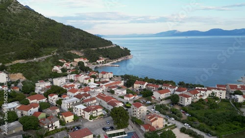Aerial view of Drvenik settlement, Croatia.