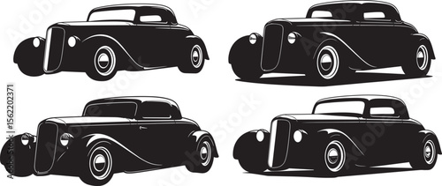 Hotrod vintage classic car vector illustration