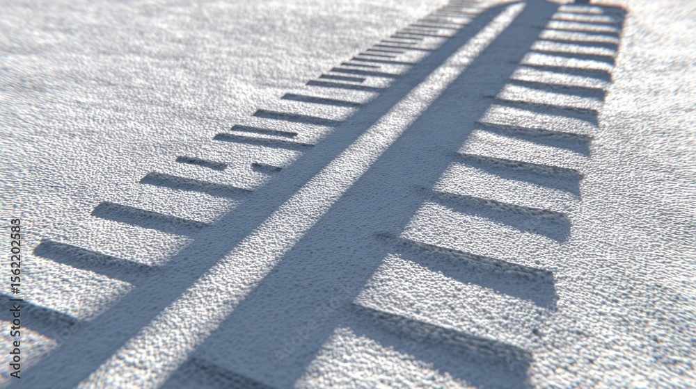 Fototapeta premium Snow-covered tracks, shadows