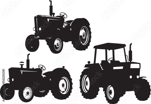 Farm tractor machinery vehicle vector illustration