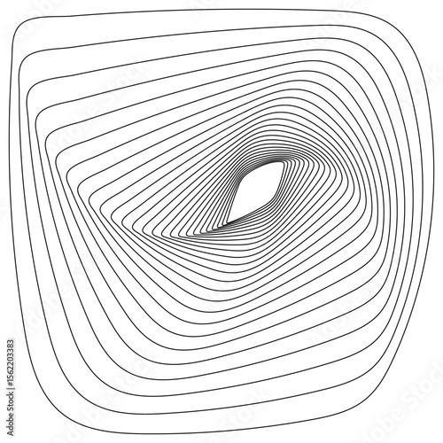 Fototapeta Naklejka Na Ścianę i Meble -  Monochrome Abstract Contour Line Illustration