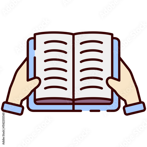 hand holding book icon