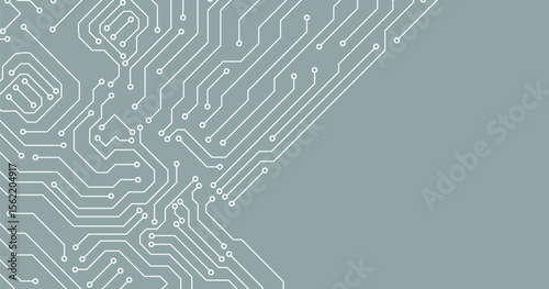 Circuit board electronics digital technology banner. Abstract technology background. Tech futuristic circuit board abstract banner. Vector illustration