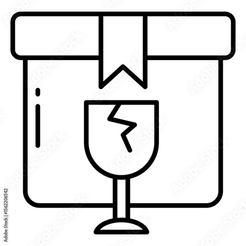 Modifiable icon of fragile parcel