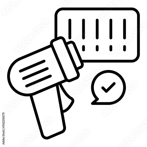 A line design icon of barcode reader