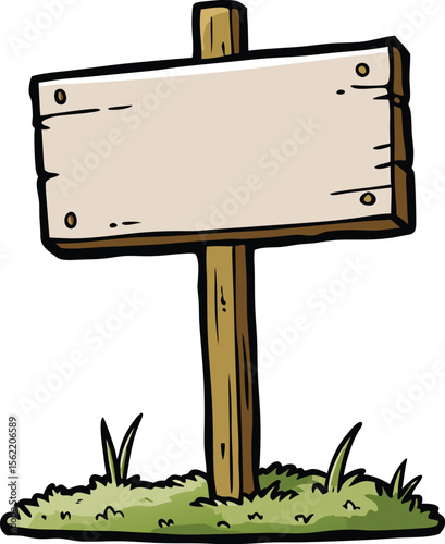 Wooden sign colouring book pages for children and adults Wood signboard vector silhouette