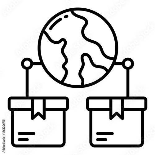 A perfect design icon of global parcels