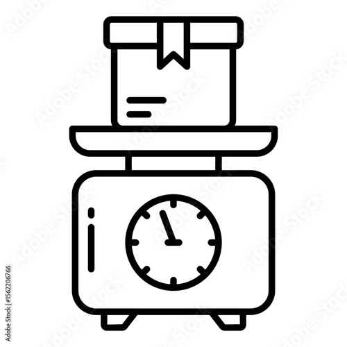 Conceptual line design icon of logistic weighing