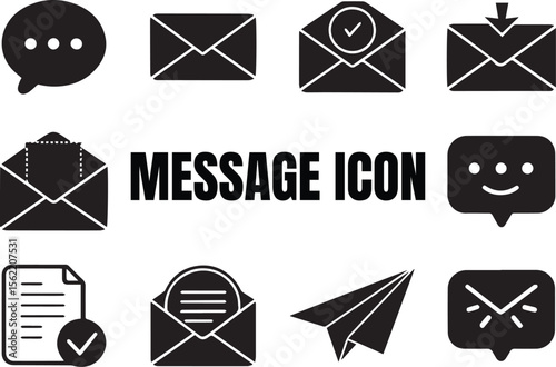 Minimal Black & White Location Icons Set – Flat Vector Design of Maps, Navigation, and Global Technology Symbols